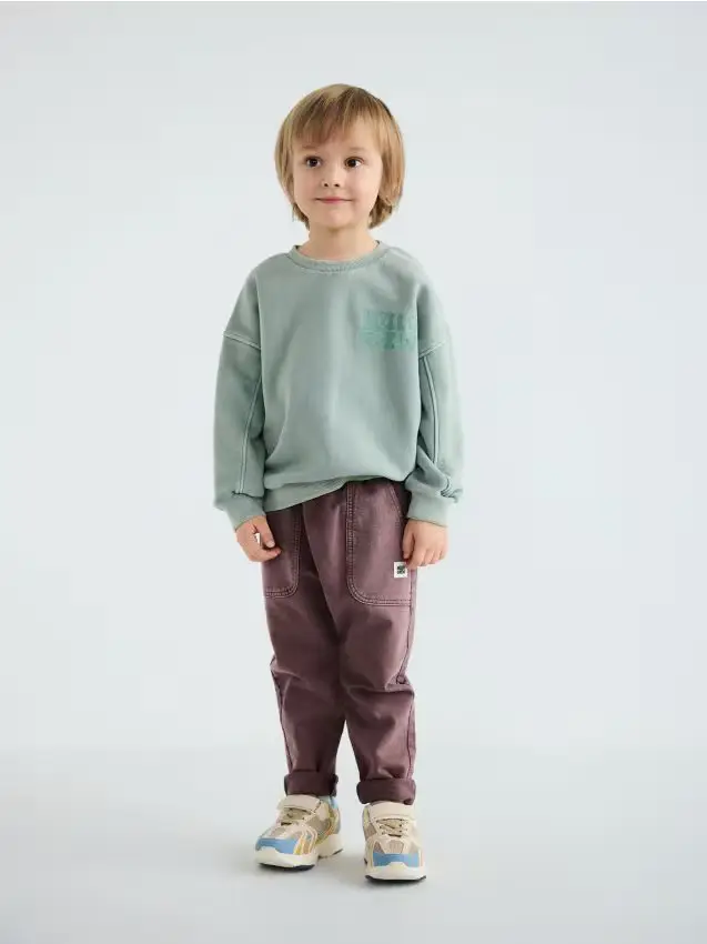 Leggings in misto cotone - uva