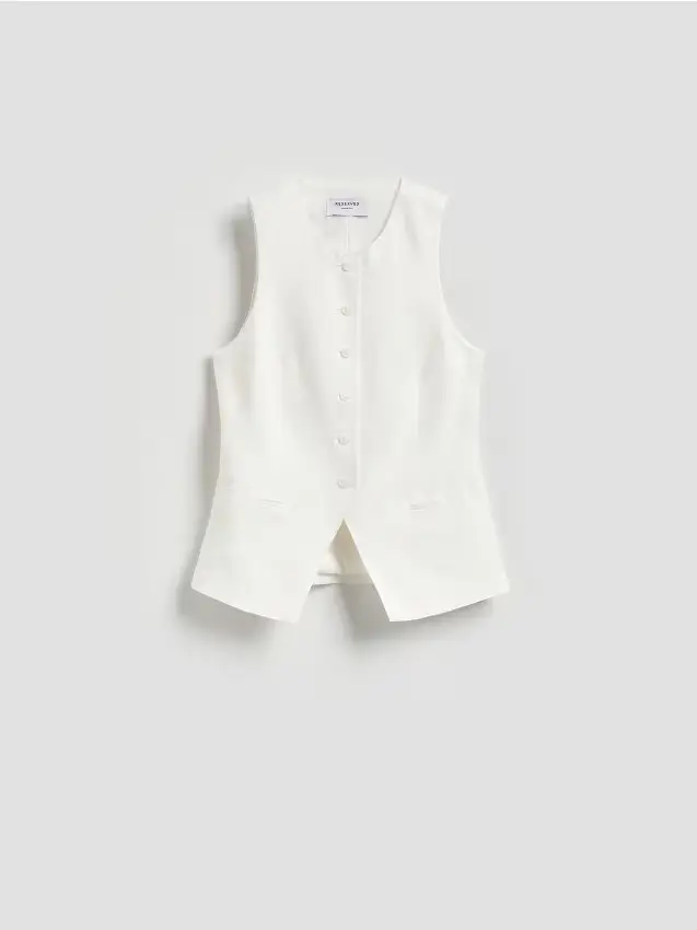 Linen rich suit vest - bianco
