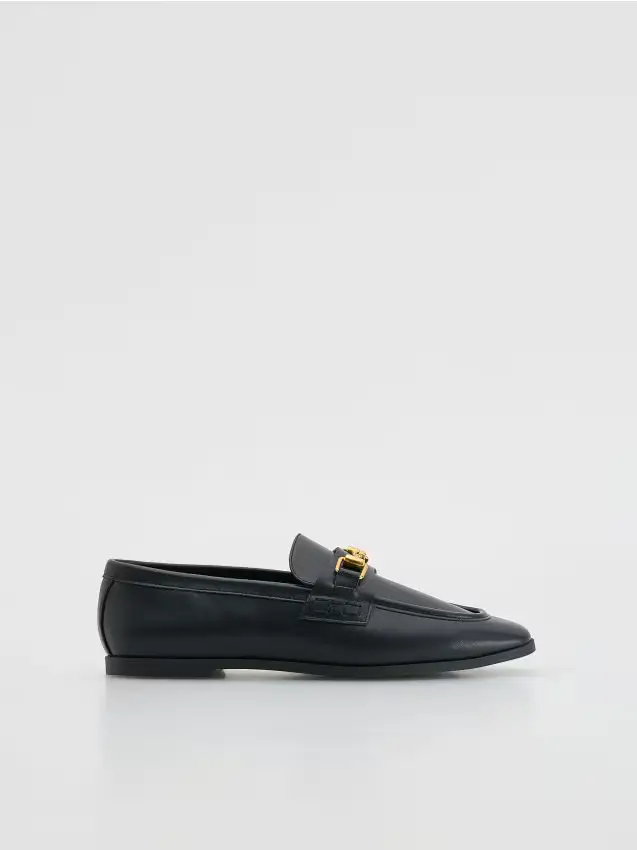 Loafers con fibbia decorativa - nero