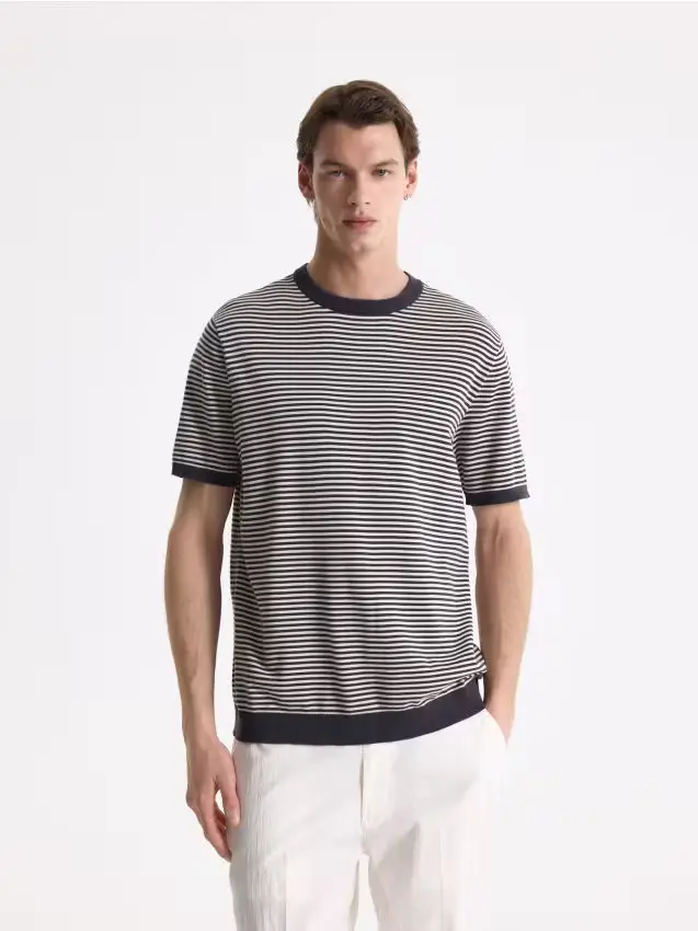 Reserved Maglia a maniche corte in cotone - nero