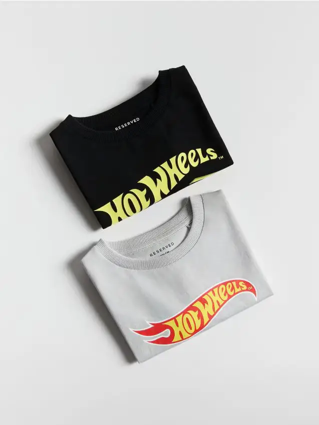 Maglia a maniche lunghe Hot Wheels confezione da 2 - nero