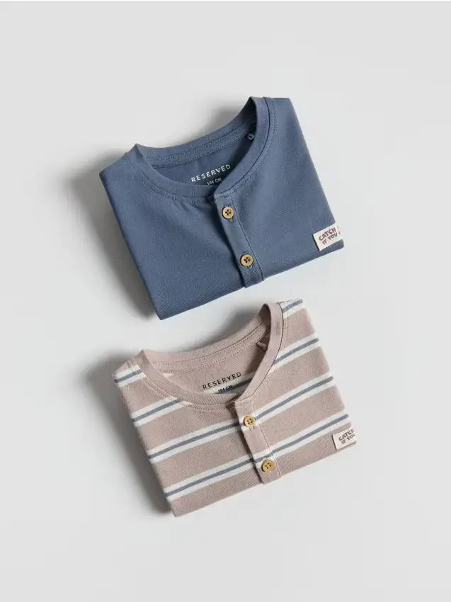 Maglia a maniche lunghe in cotone 2 pack - beige