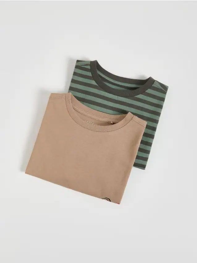 Maglia a maniche lunghe in cotone 2 pack - marrone dorato