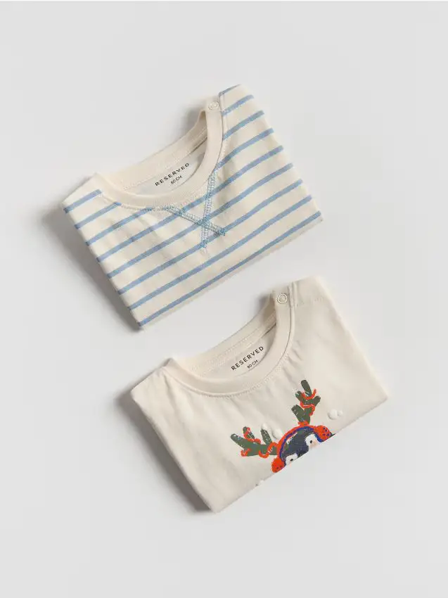 Maglia a maniche lunghe in cotone 2 pack - nude