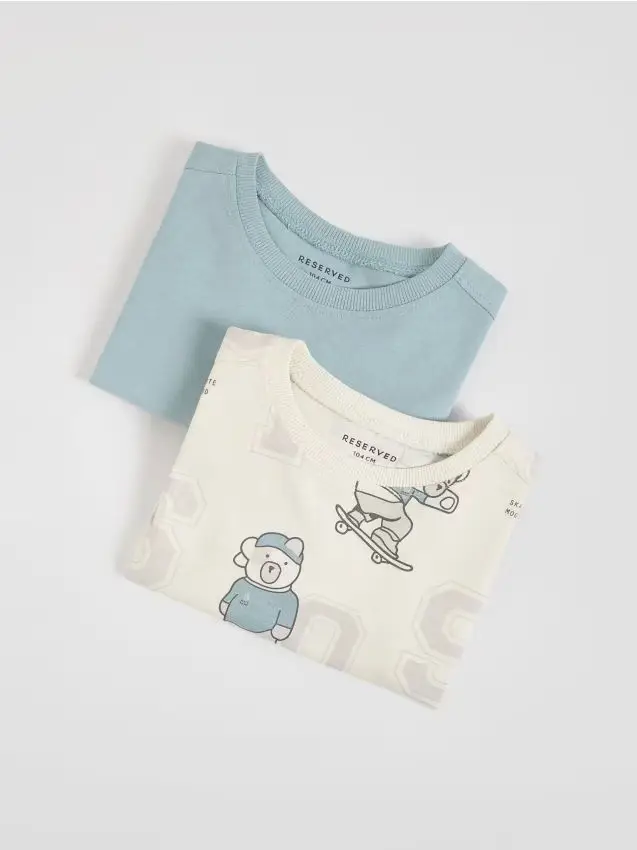 Maglia a maniche lunghe in cotone 2 pack - panna