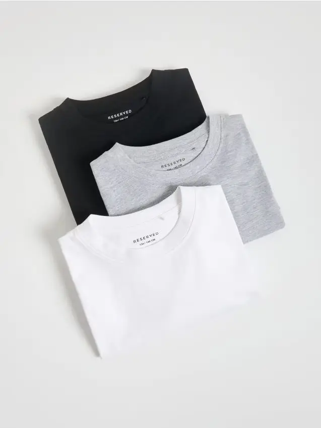 Maglia a maniche lunghe in cotone 3 pack - bianco