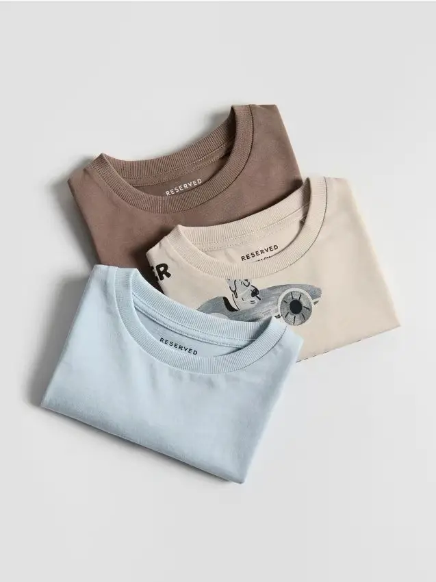 Maglia a maniche lunghe in cotone 3 pack - nude