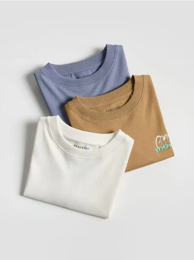 Maglia a maniche lunghe in cotone 3 pack - uva