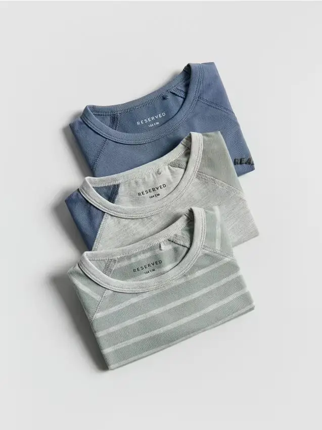 Maglia a maniche lunghe in cotone 3 pack - verde pallido