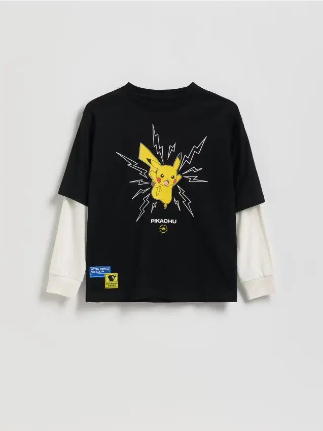 Maglia a maniche lunghe Pokémon - nero