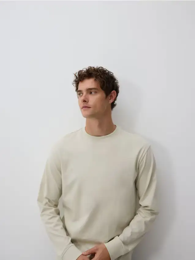 Maglia a maniche lunghe semplice - verde pallido