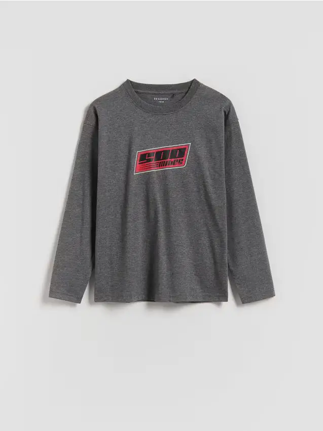 Maglia in cotone a maniche lunghe - grigio scuro