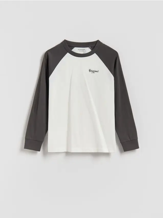 Maglia in cotone a maniche lunghe - grigio scuro