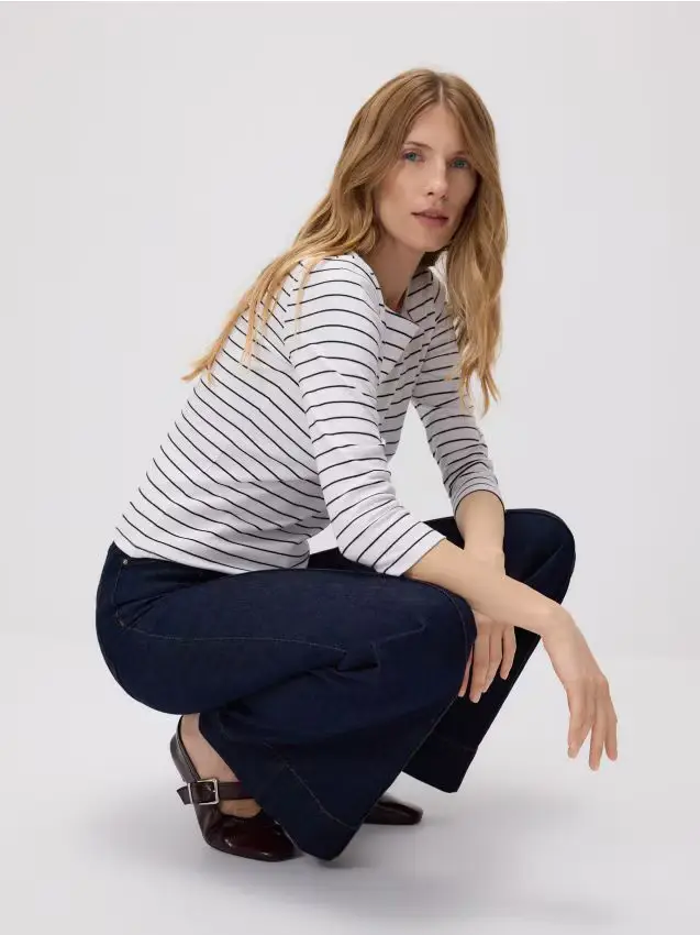 Maglia in cotone a maniche lunghe - multicolore