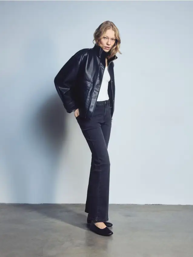 Maglia in cotone a maniche lunghe - panna