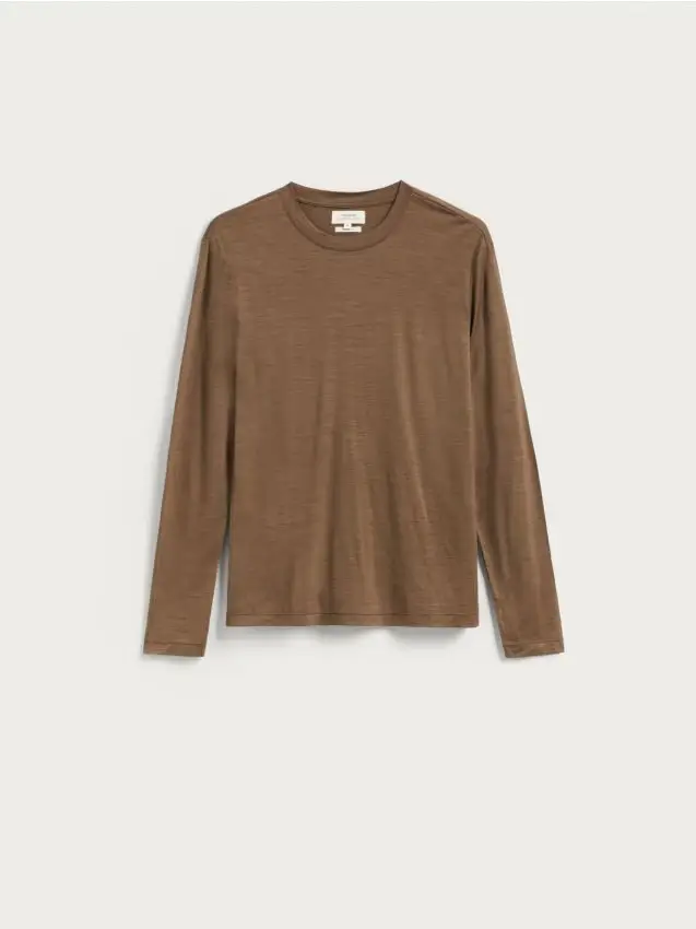 Maglia maniche lunghe in lana merino - marrone dorato