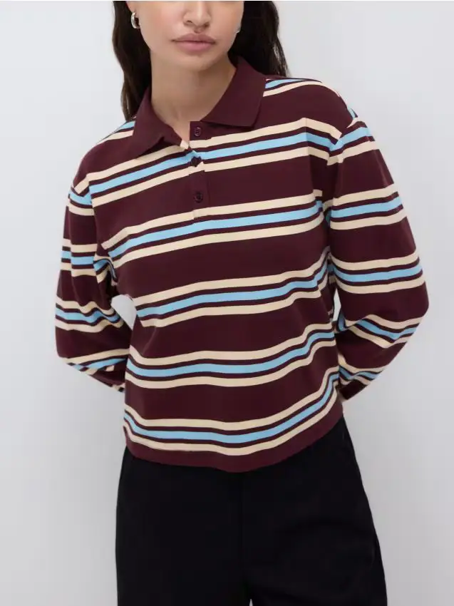 Maglia polo a maniche lunghe - multicolore