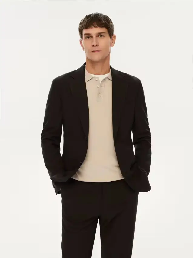 Maglia polo con viscosa - beige