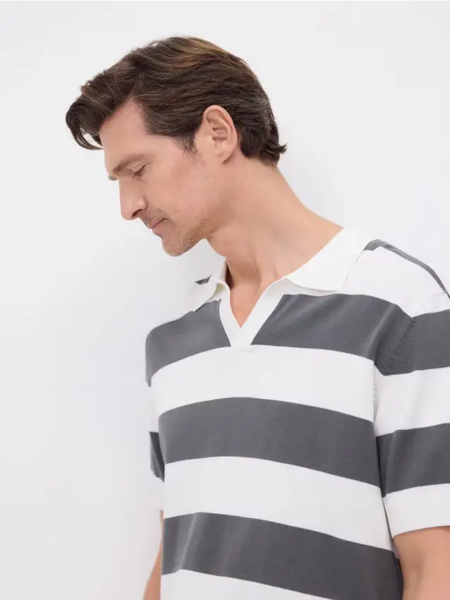 Reserved Maglia polo in cotone - nero