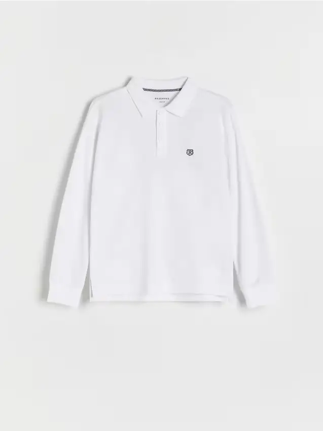 Maglietta a maniche lunghe con ricamo - bianco