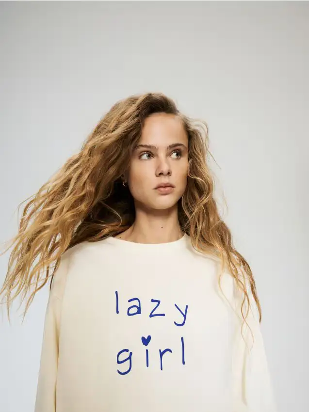 Maglietta a maniche lunghe con stampa - giallo chiaro