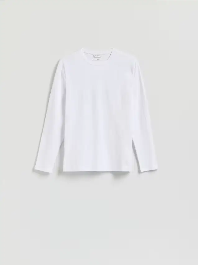 Maglietta a maniche lunghe in cotone - bianco