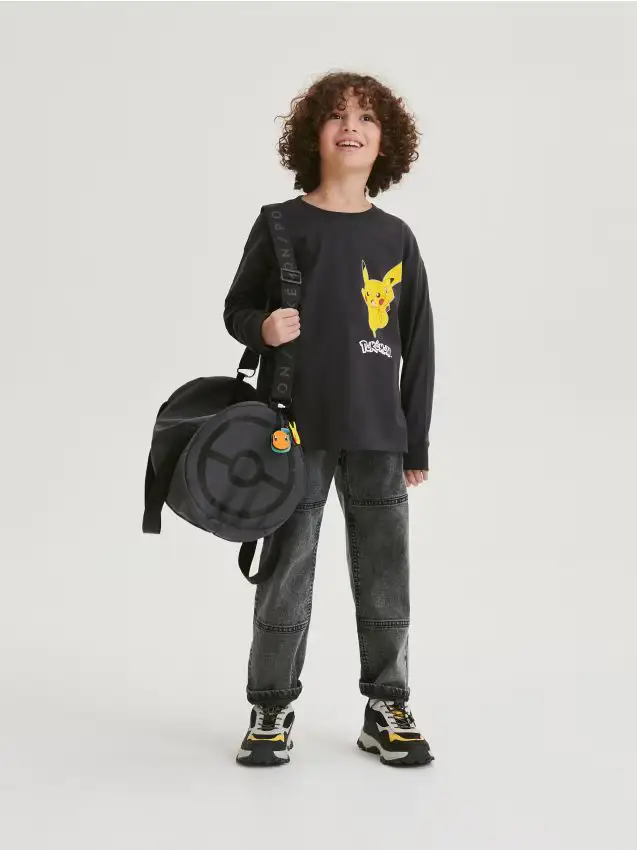 Maglietta a maniche lunghe oversize Pokémon - grigio scuro