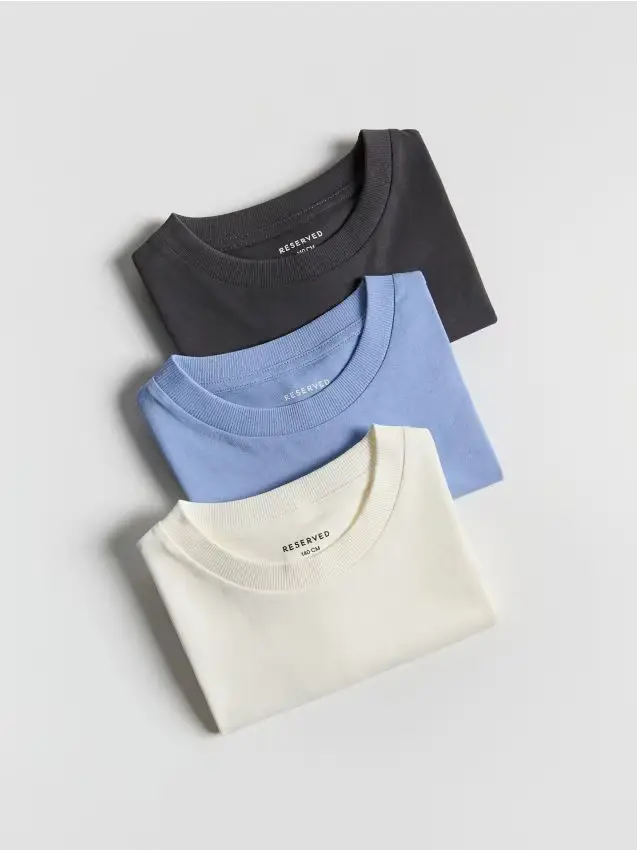 Maglietta in cotone 3 pack - blu pallido