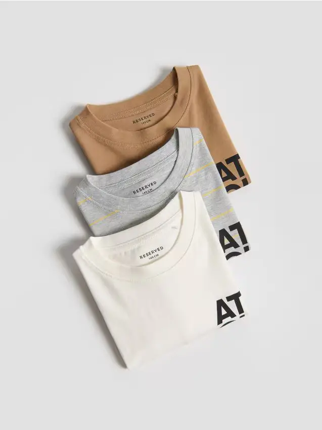 Maglietta in cotone 3 pack - caffè