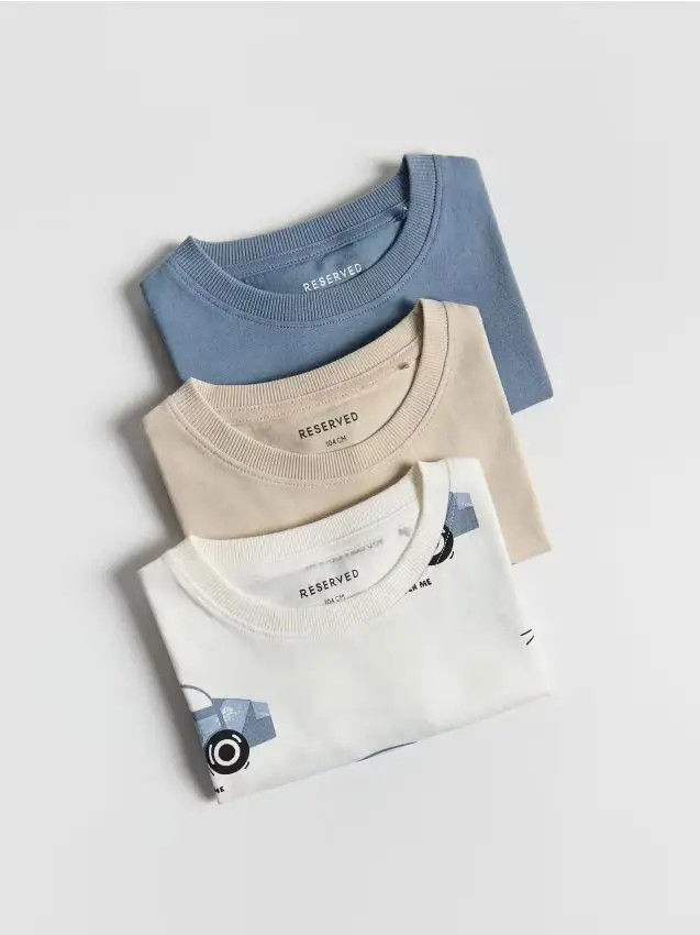 Maglietta in cotone 3 pack - panna