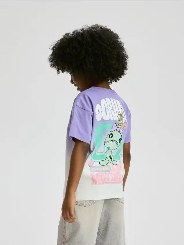 Maglietta in cotone Lilo e Stitch - lavanda