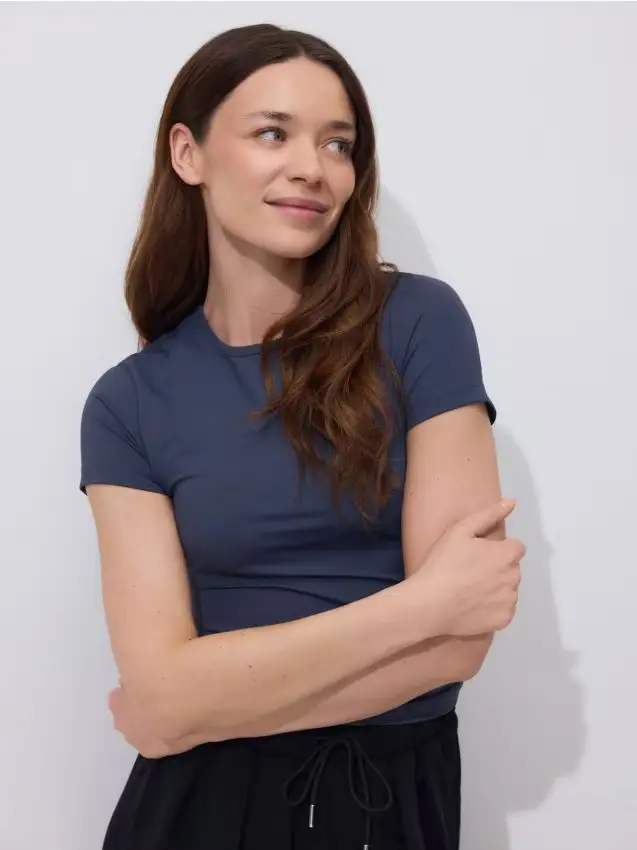 Maglietta semplice a maniche lunghe - grigio scuro