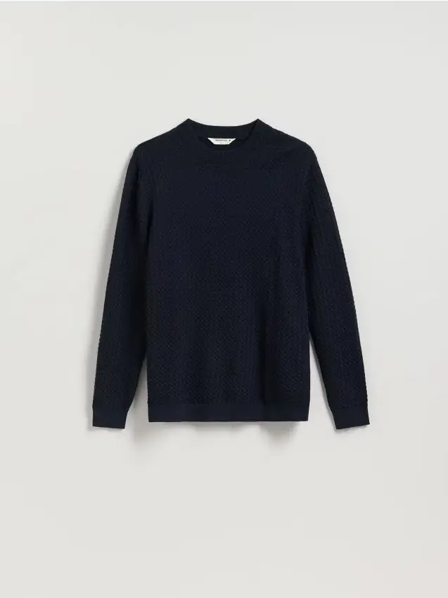 Maglioncino in cotone strutturato - blu scuro