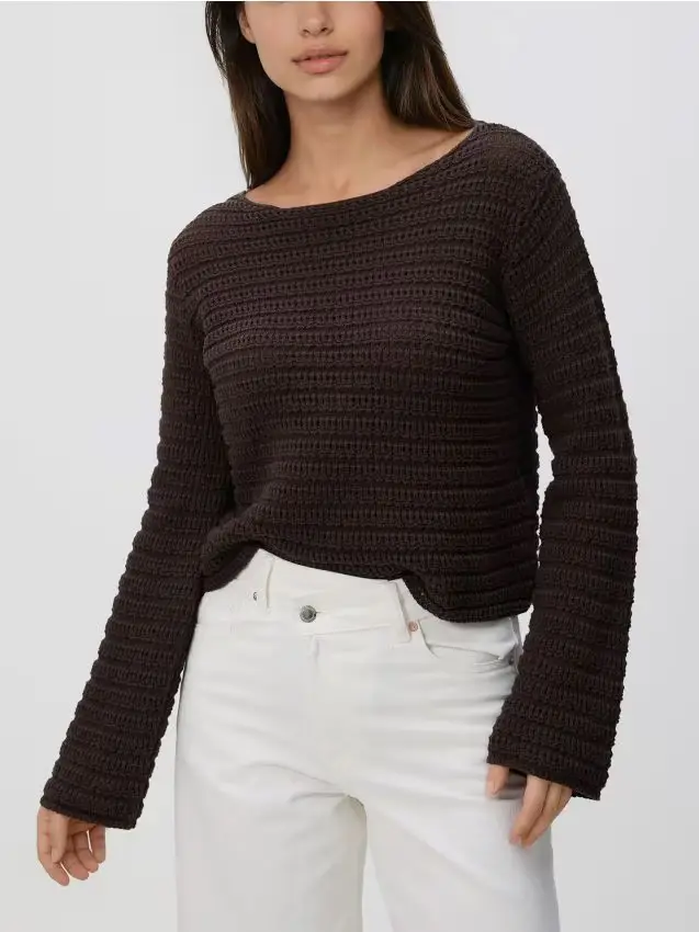 Maglione a maglia larga - marrone