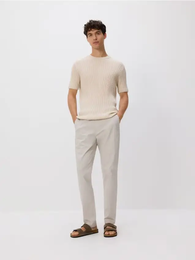 Maglione a maniche corte - beige