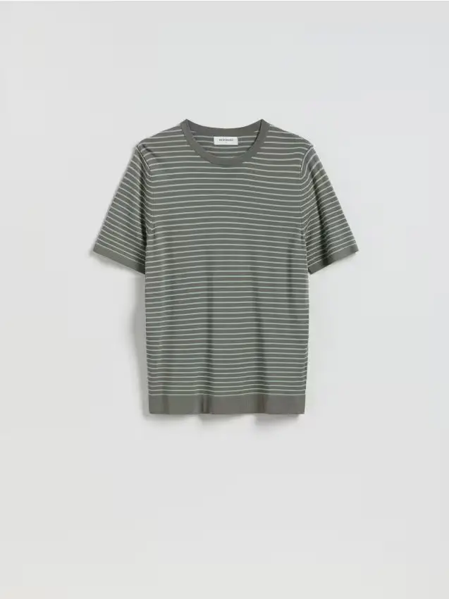 Maglione a maniche corte - verde acciaio