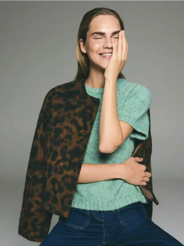 Maglione a maniche corte - verde menta