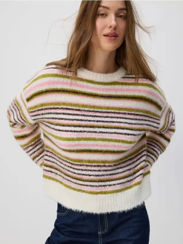 Maglione a righe - multicolore