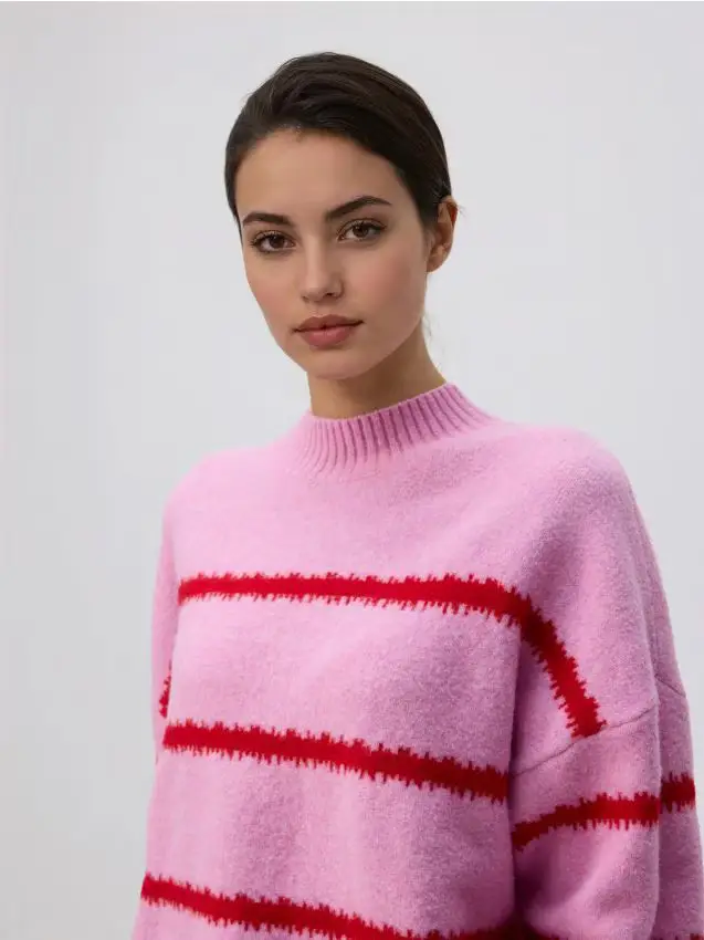 Maglione a righe - rosa