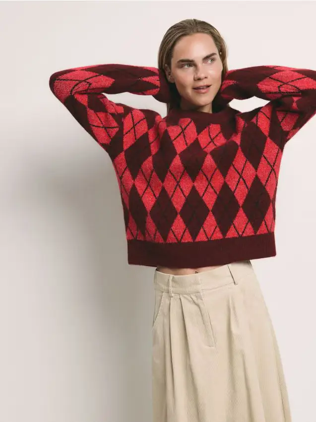 Maglione a rombi - multicolore