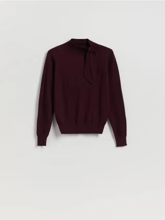 Maglione con allacciatura - mogano