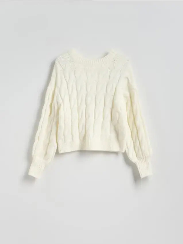 Maglione con allacciatura sulla schiena - panna