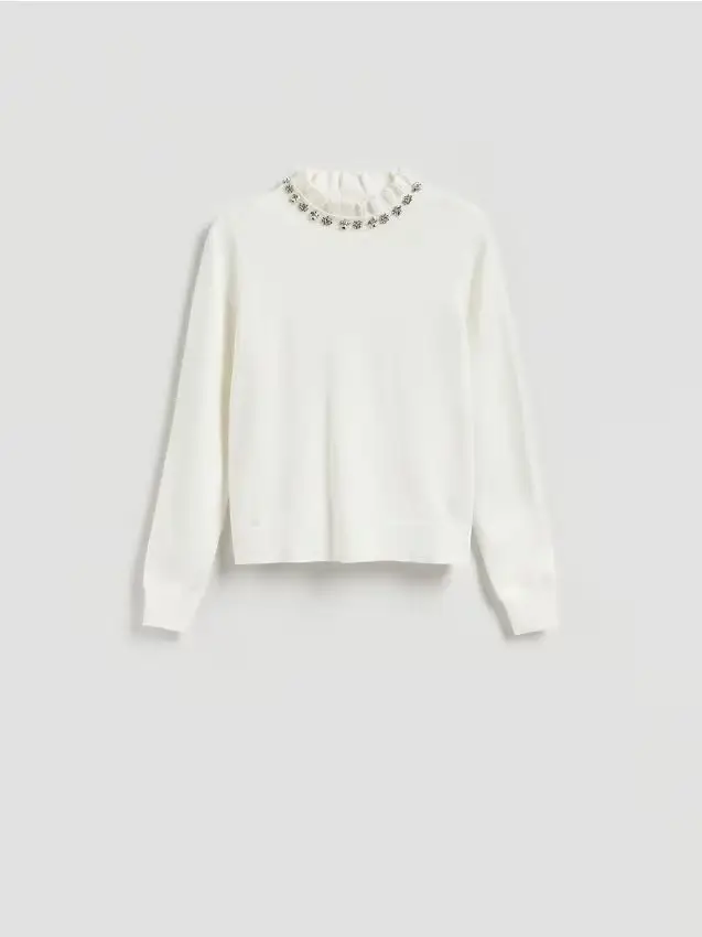 Maglione con applicazione decorativa - nude