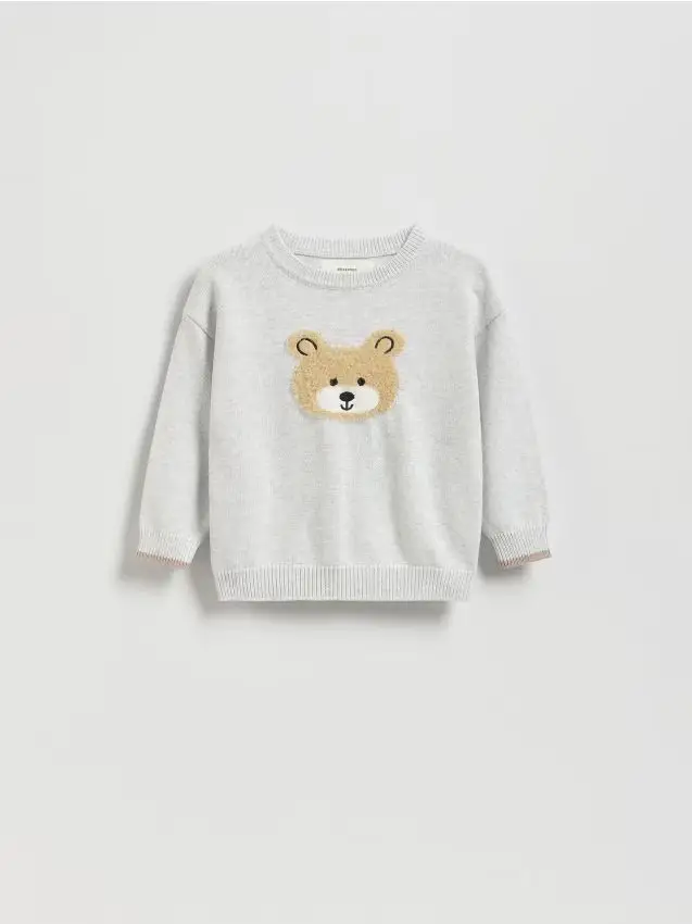 Maglione con applicazione - grigio chiaro