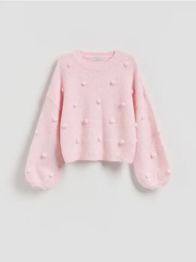 Maglione con applicazioni decorative - rosa