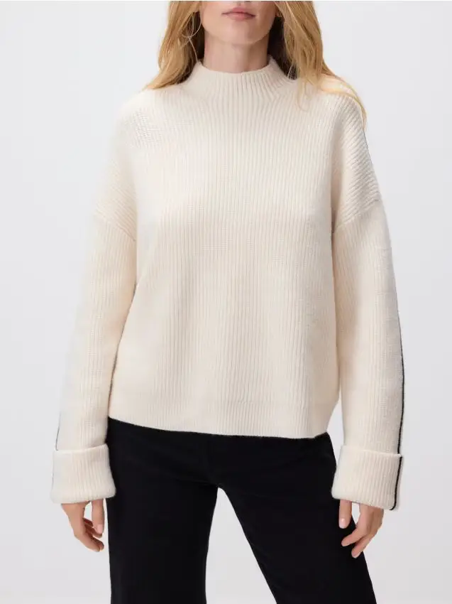 Maglione con bordino a contrasto - nude