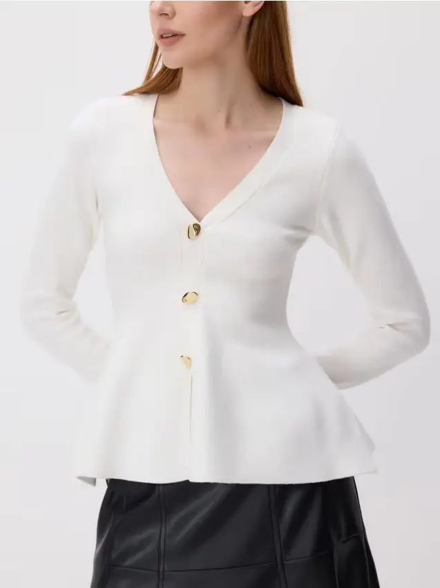 Maglione con bottoni decorativi - nude