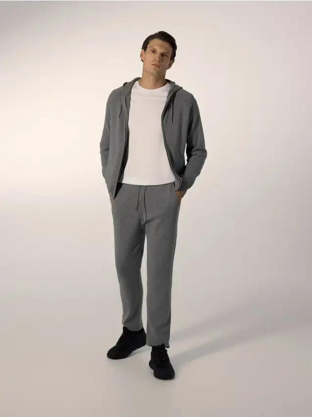 Maglione con cappuccio - grigio chiaro