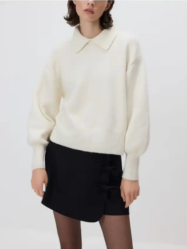 Maglione con colletto - nude