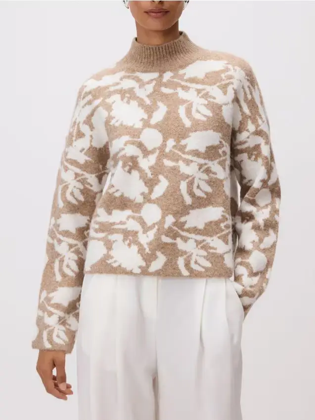 Maglione con collo alto a coste - multicolore